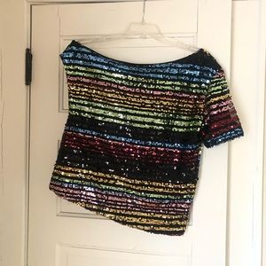 Sparkle Off The Shoulder Top